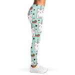 Cute Unicorn Cat Pattern Print Women's Leggings