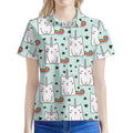 Cute Unicorn Cat Pattern Print Women's Polo Shirt