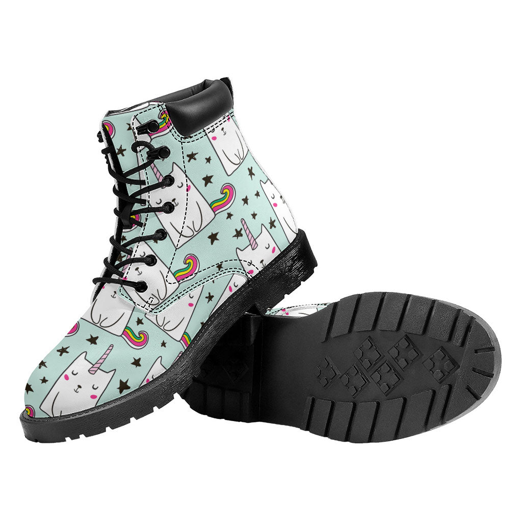Cute Unicorn Cat Pattern Print Work Boots