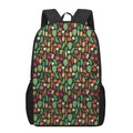 Cute Vegan Pattern Print 17 Inch Backpack
