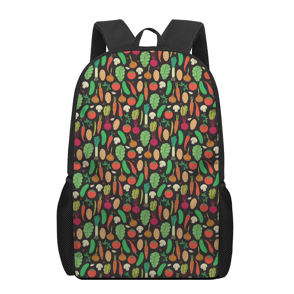 Cute Vegan Pattern Print 17 Inch Backpack