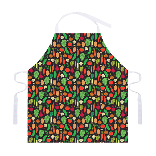Cute Vegan Pattern Print Adjustable Apron