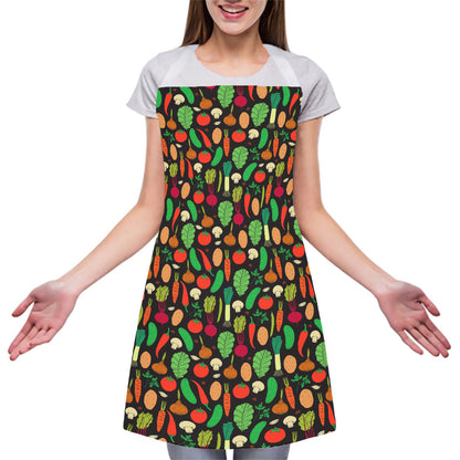 Cute Vegan Pattern Print Adjustable Apron