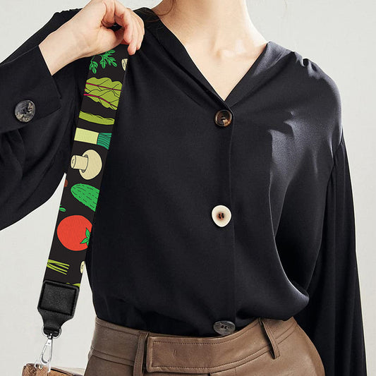 Cute Vegan Pattern Print Bag Strap