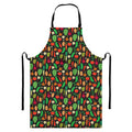 Cute Vegan Pattern Print Bib Apron With Pocket