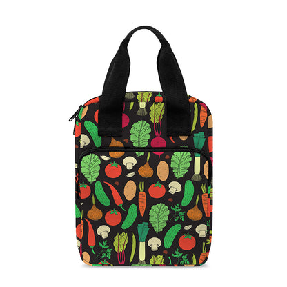 Cute Vegan Pattern Print Bible Tote Bag