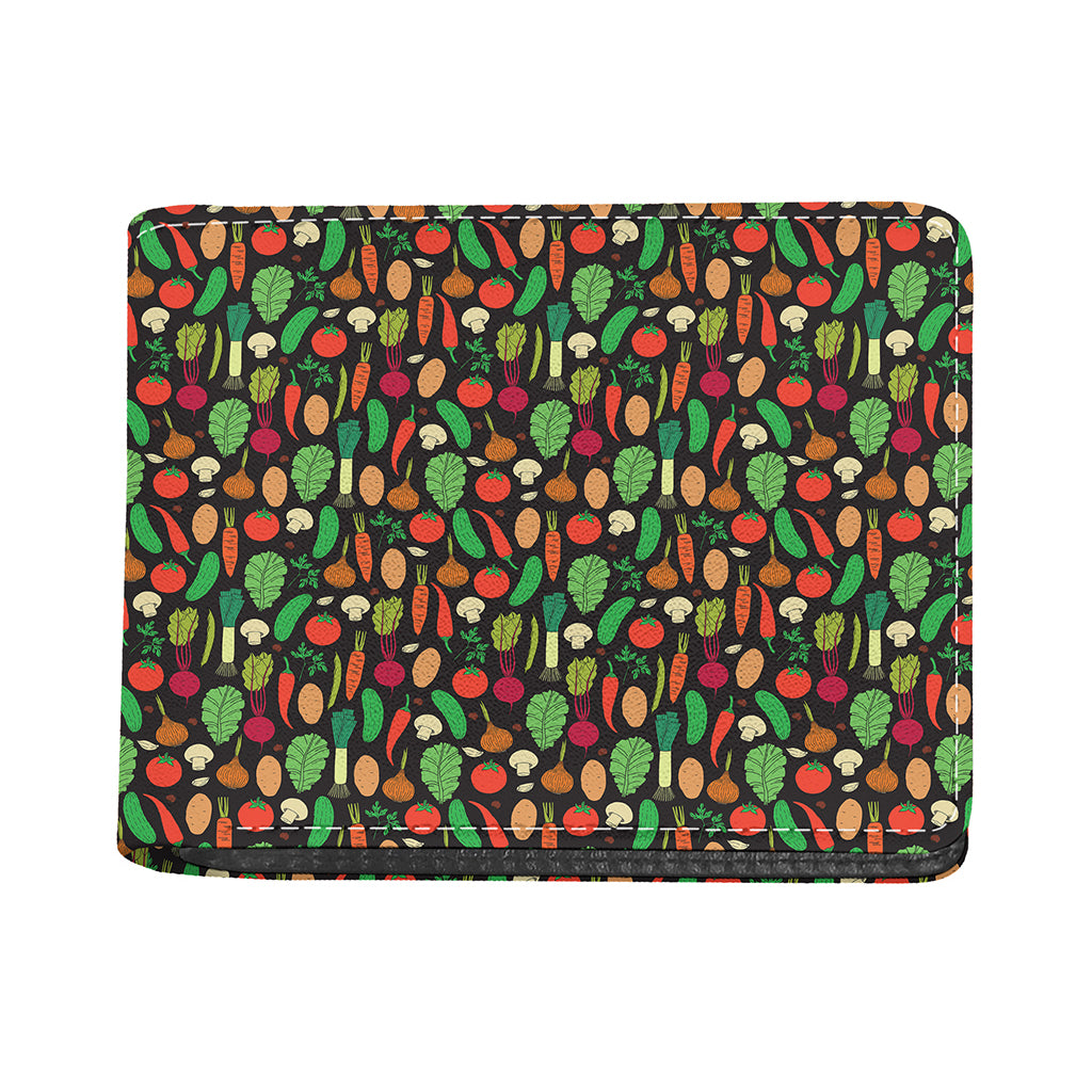 Cute Vegan Pattern Print Bifold Wallet
