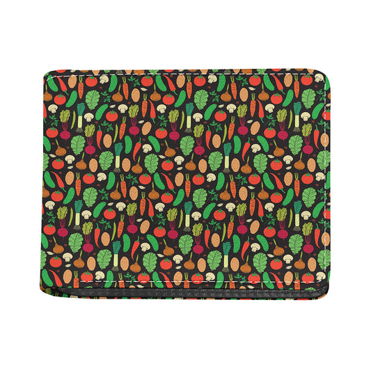 Cute Vegan Pattern Print Bifold Wallet