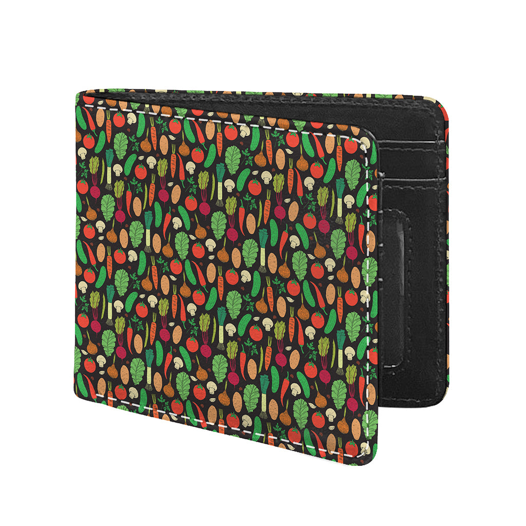 Cute Vegan Pattern Print Bifold Wallet