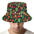 Cute Vegan Pattern Print Bucket Hat