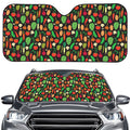 Cute Vegan Pattern Print Car Windshield Sun Shade