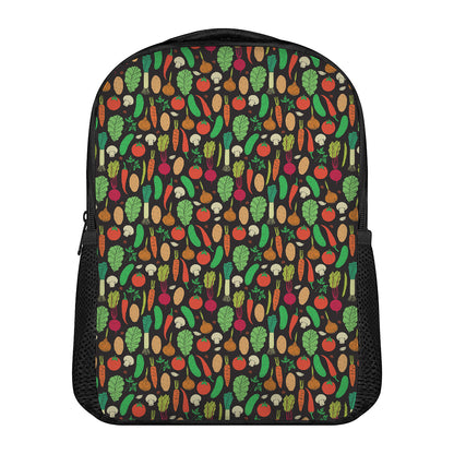 Cute Vegan Pattern Print Casual Backpack