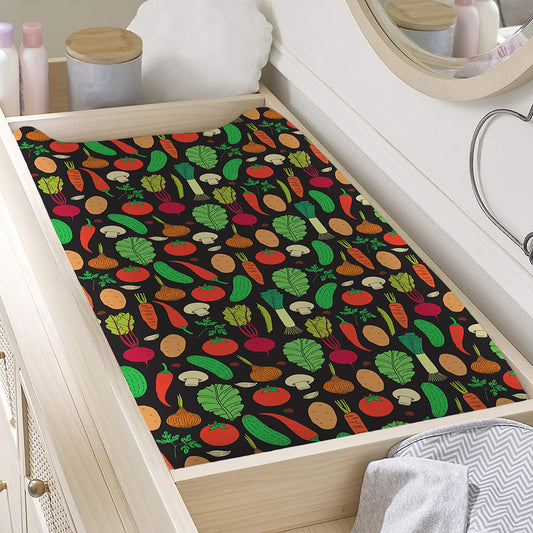 Cute Vegan Pattern Print Changing Pad Cover