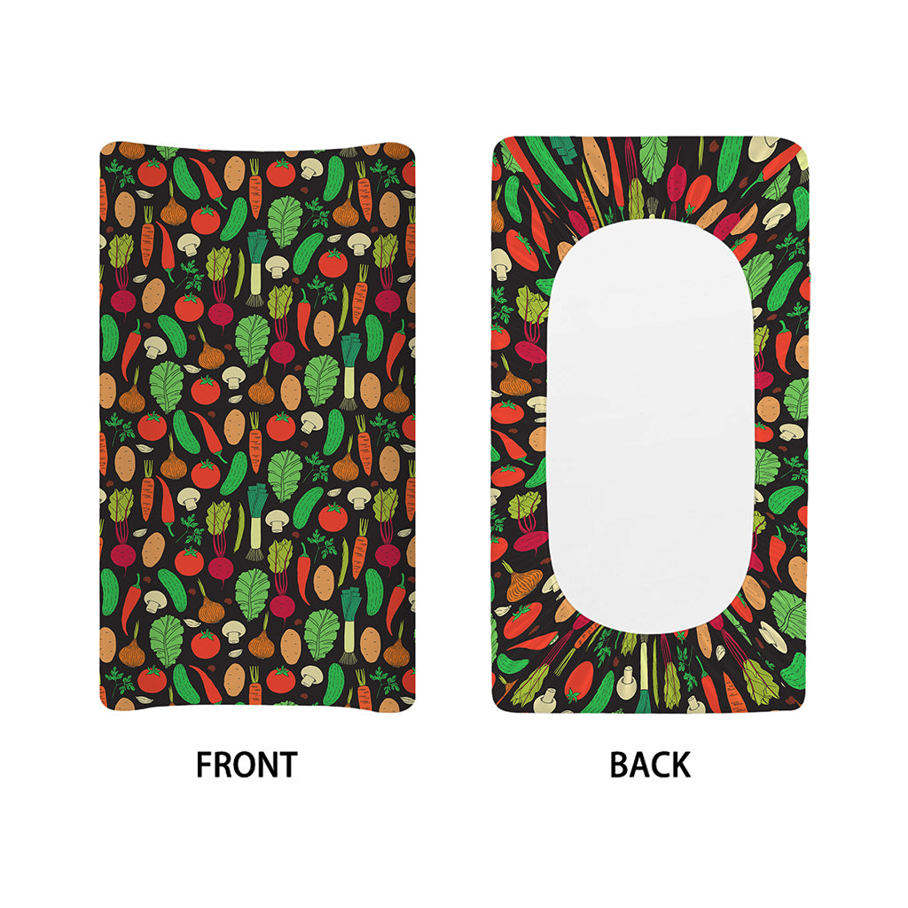 Cute Vegan Pattern Print Changing Pad Cover