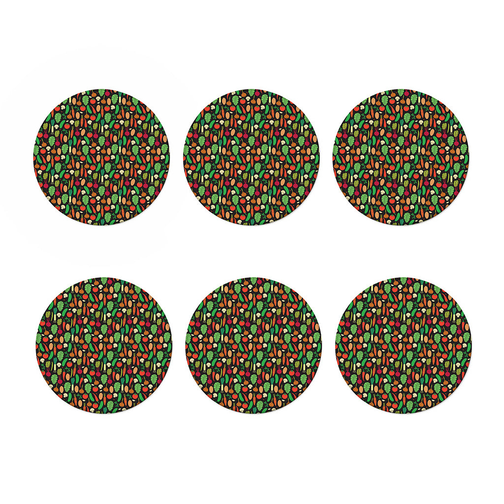 Cute Vegan Pattern Print Coaster Set