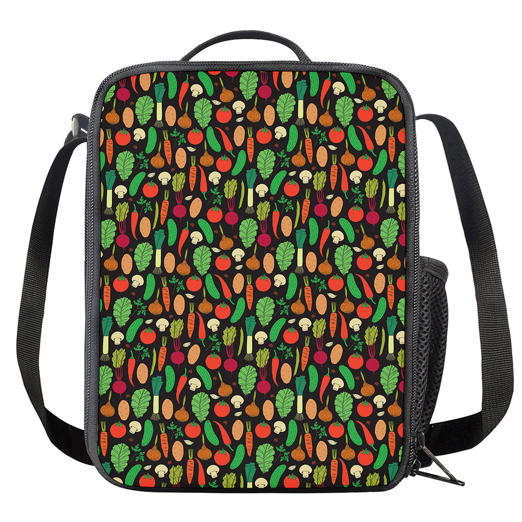 Cute Vegan Pattern Print Crossbody Lunch Bag