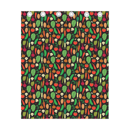 Cute Vegan Pattern Print Curtain