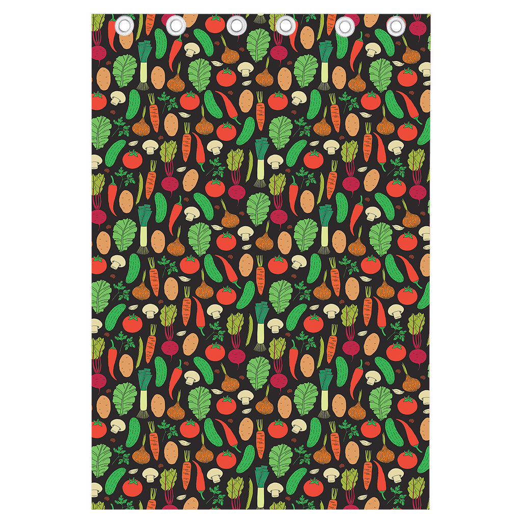 Cute Vegan Pattern Print Curtain