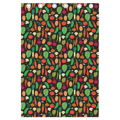 Cute Vegan Pattern Print Curtain