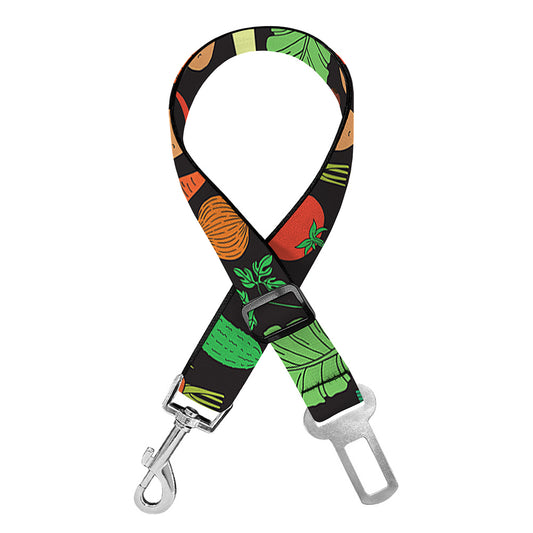 Cute Vegan Pattern Print Dog Seat Belt