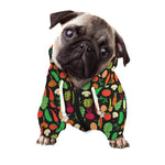 Cute Vegan Pattern Print Dog Zip Up Hoodie