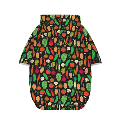 Cute Vegan Pattern Print Dog Zip Up Hoodie