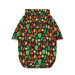 Cute Vegan Pattern Print Dog Zip Up Hoodie