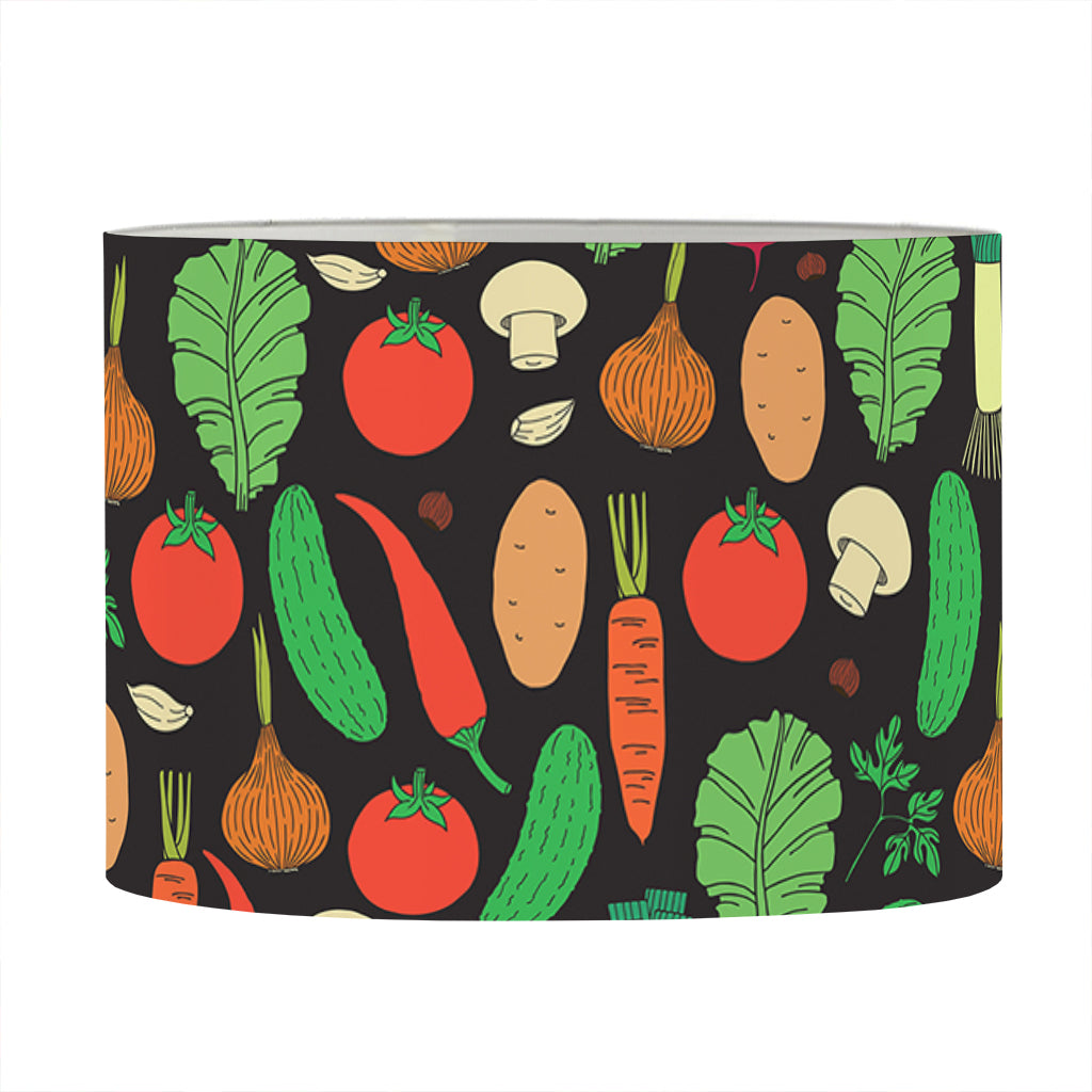 Cute Vegan Pattern Print Drum Lamp Shade