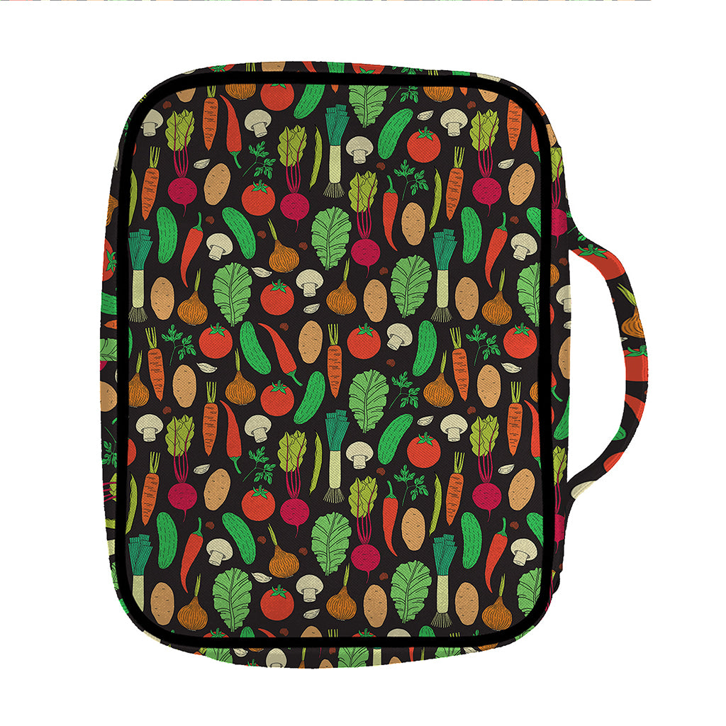 Cute Vegan Pattern Print Front Pocket Bible Bag