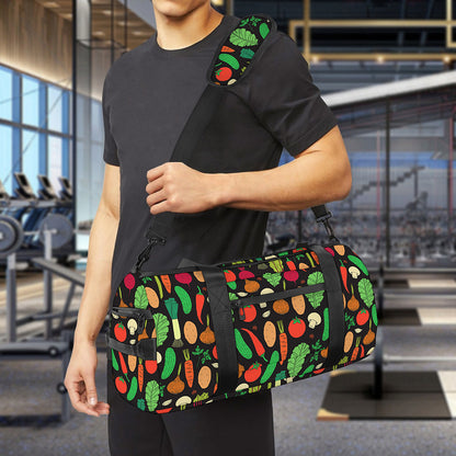 Cute Vegan Pattern Print Gym Bag