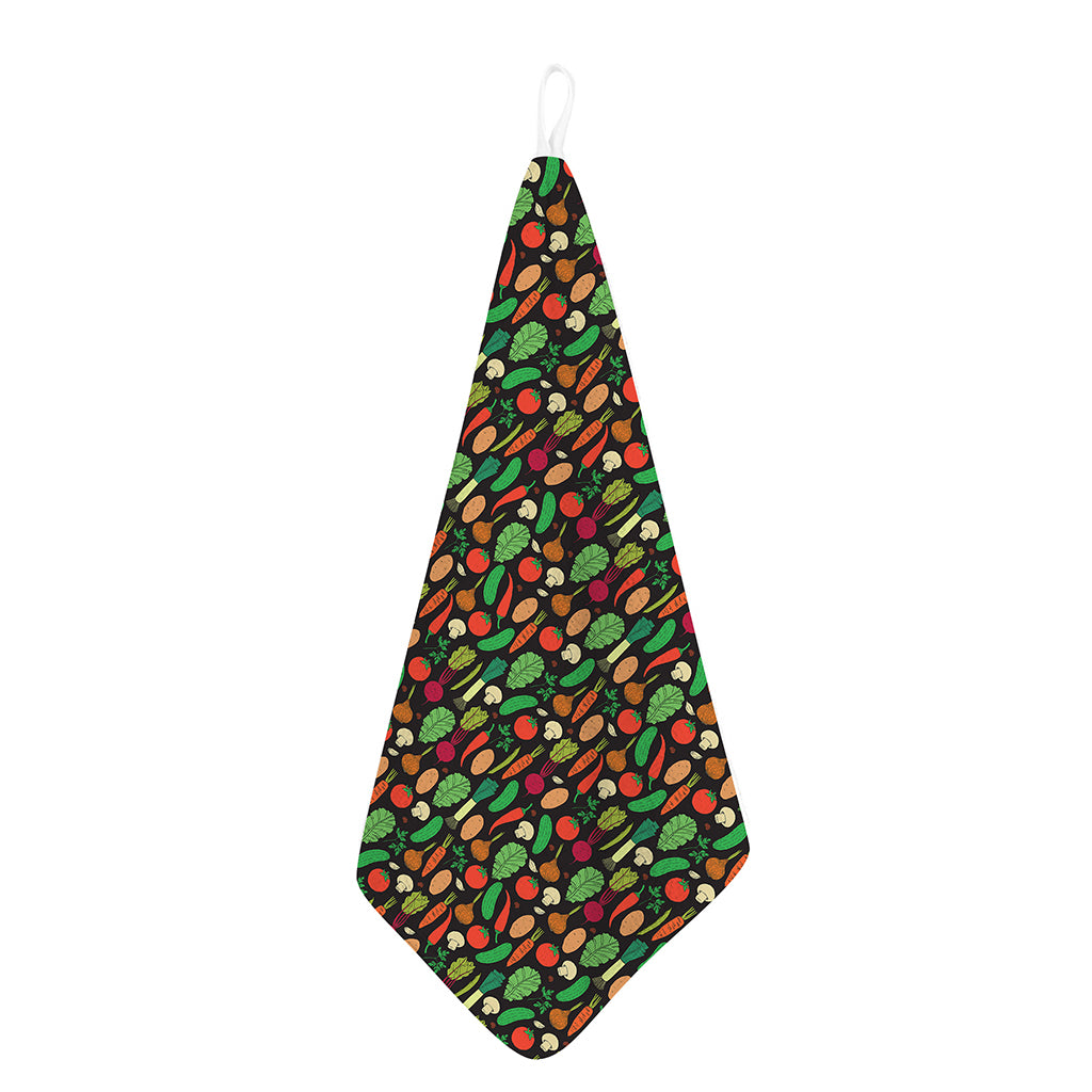 Cute Vegan Pattern Print Hand Towel