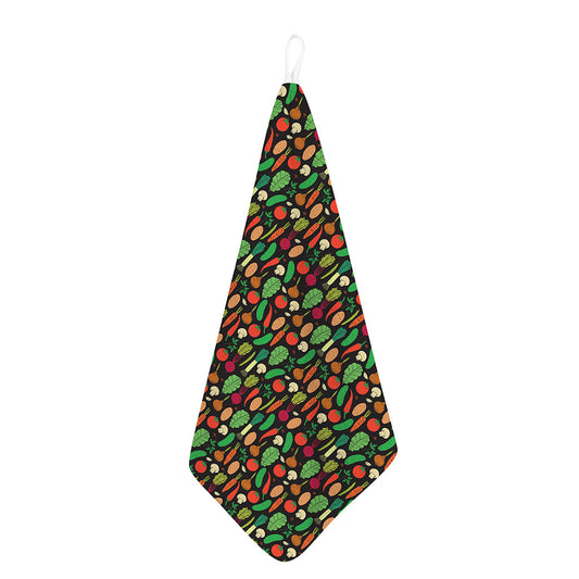 Cute Vegan Pattern Print Hand Towel