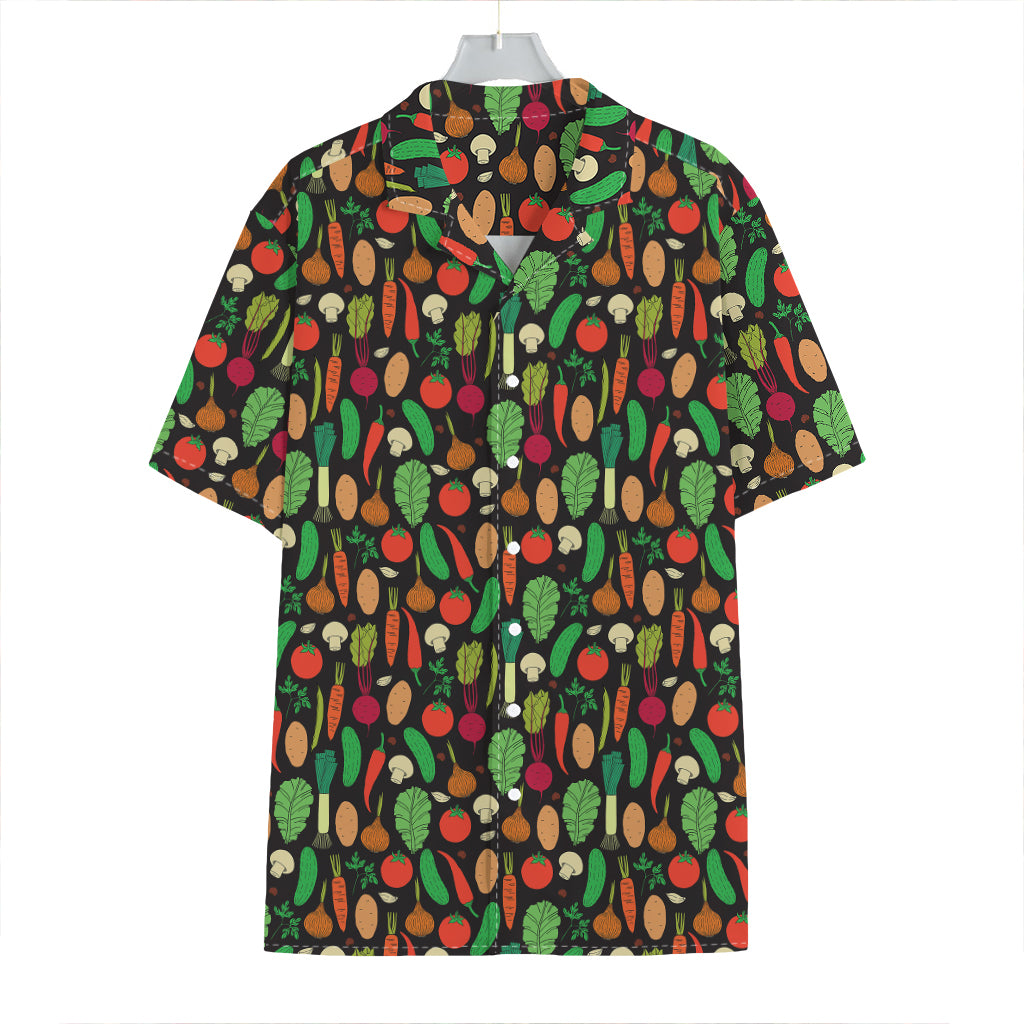 Cute Vegan Pattern Print Hawaiian Shirt