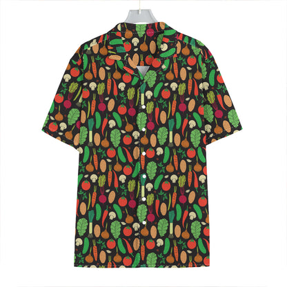 Cute Vegan Pattern Print Hawaiian Shirt