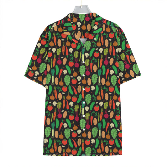 Cute Vegan Pattern Print Hawaiian Shirt