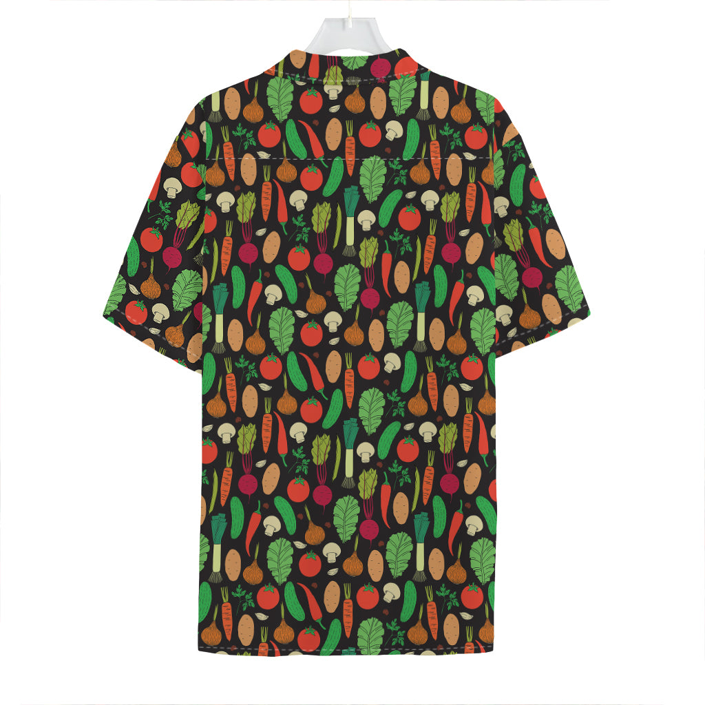 Cute Vegan Pattern Print Hawaiian Shirt