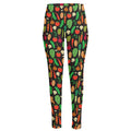 Cute Vegan Pattern Print High-Waisted Pocket Leggings