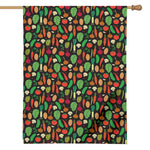 Cute Vegan Pattern Print House Flag
