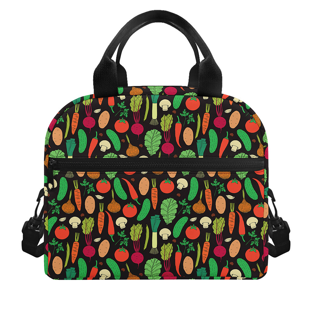 Cute Vegan Pattern Print Insulated Lunch Bag