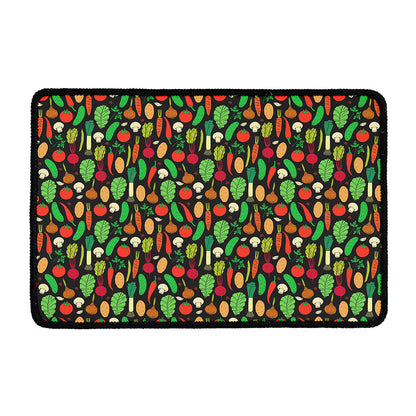 Cute Vegan Pattern Print Kitchen Mat