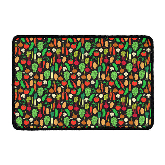 Cute Vegan Pattern Print Kitchen Mat