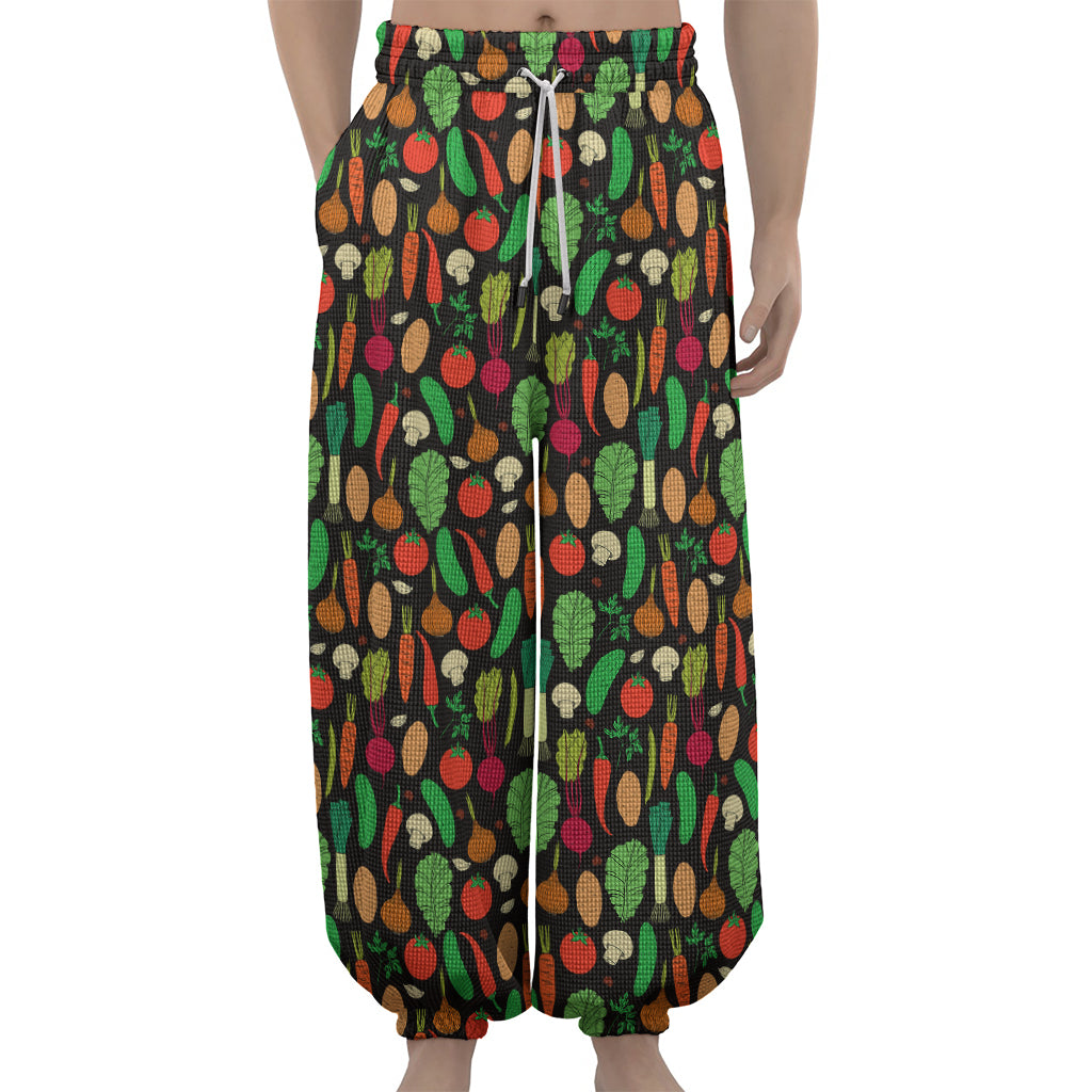 Cute Vegan Pattern Print Lantern Pants