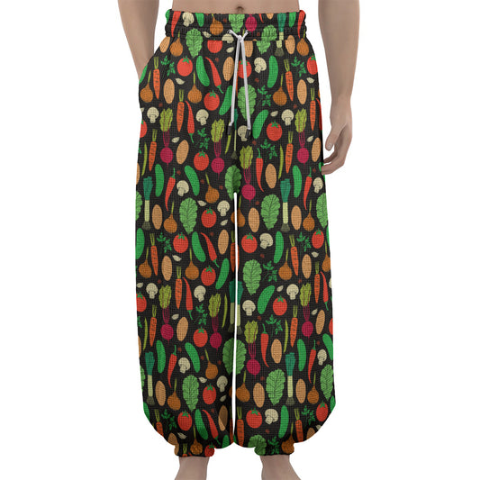 Cute Vegan Pattern Print Lantern Pants