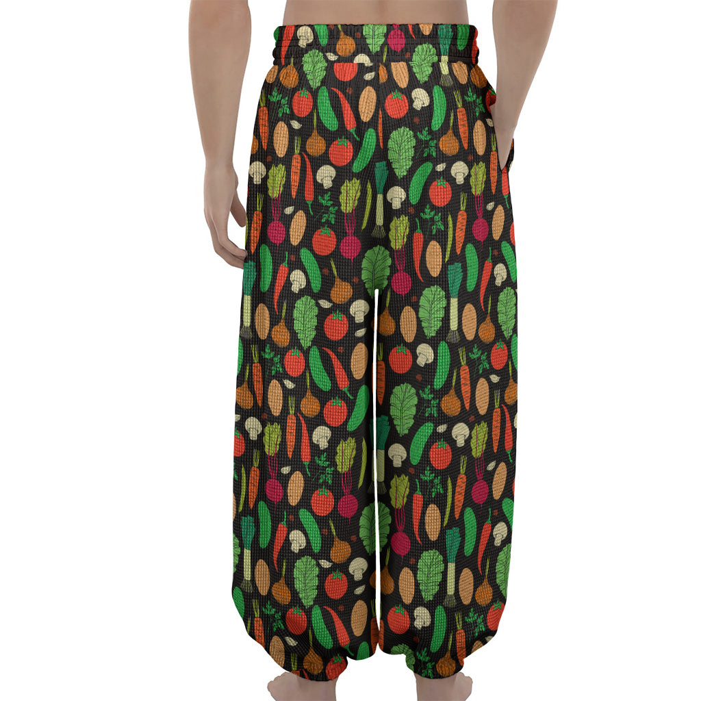 Cute Vegan Pattern Print Lantern Pants