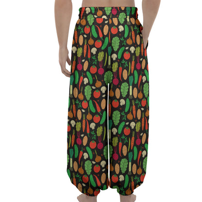 Cute Vegan Pattern Print Lantern Pants