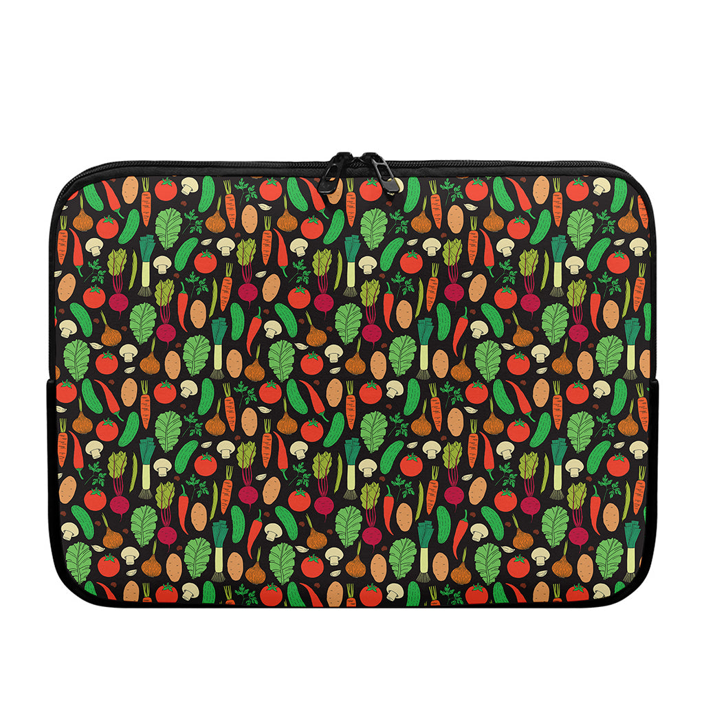 Cute Vegan Pattern Print Laptop Sleeve