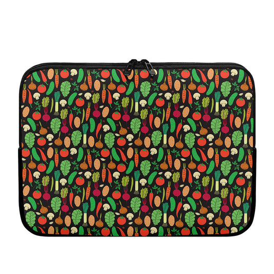 Cute Vegan Pattern Print Laptop Sleeve