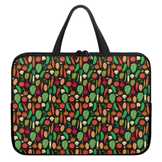 Cute Vegan Pattern Print Laptop Sleeve With Handle