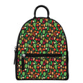 Cute Vegan Pattern Print Leather Backpack