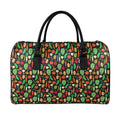 Cute Vegan Pattern Print Leather Duffel Bag